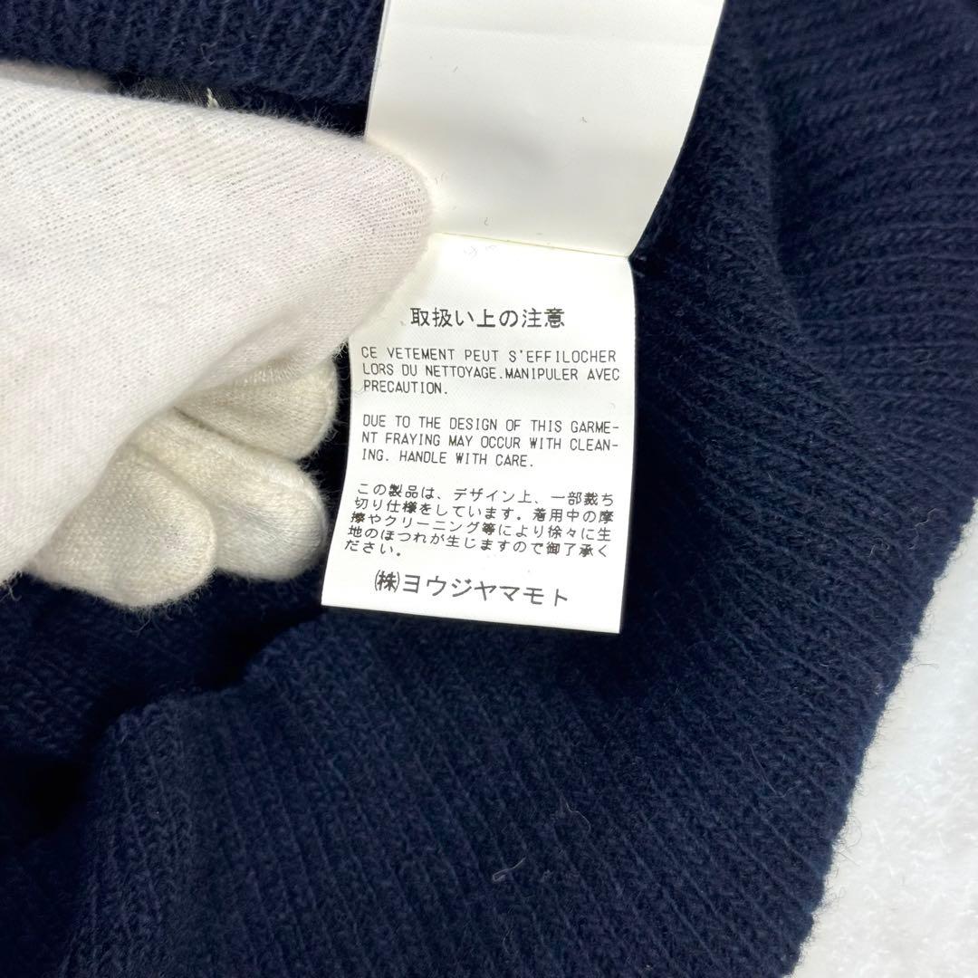 美品 y's ワイズ ヨウジヤマモト 変形 アシンメトリー ニット ネイビー 2