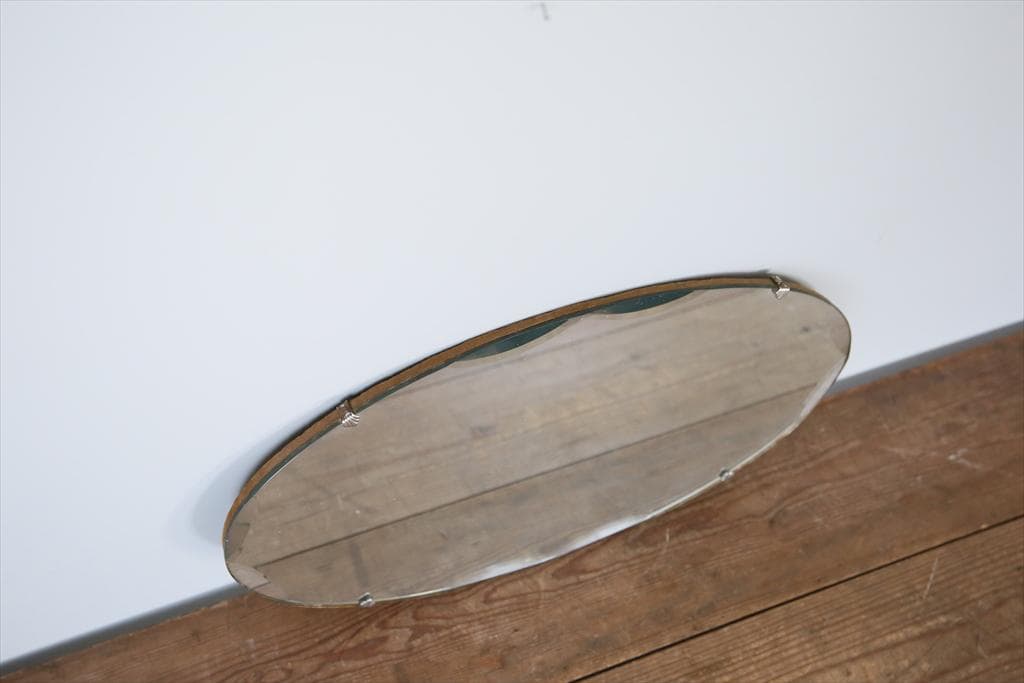 英国アンティーク壁掛けカッティングミラー/ベベルドミラー/鏡(87-94-3)