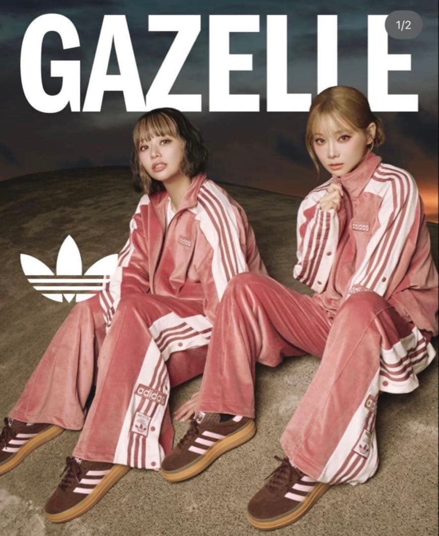 adidas ピンクベロア w adibreak velour tt 重盛さと美