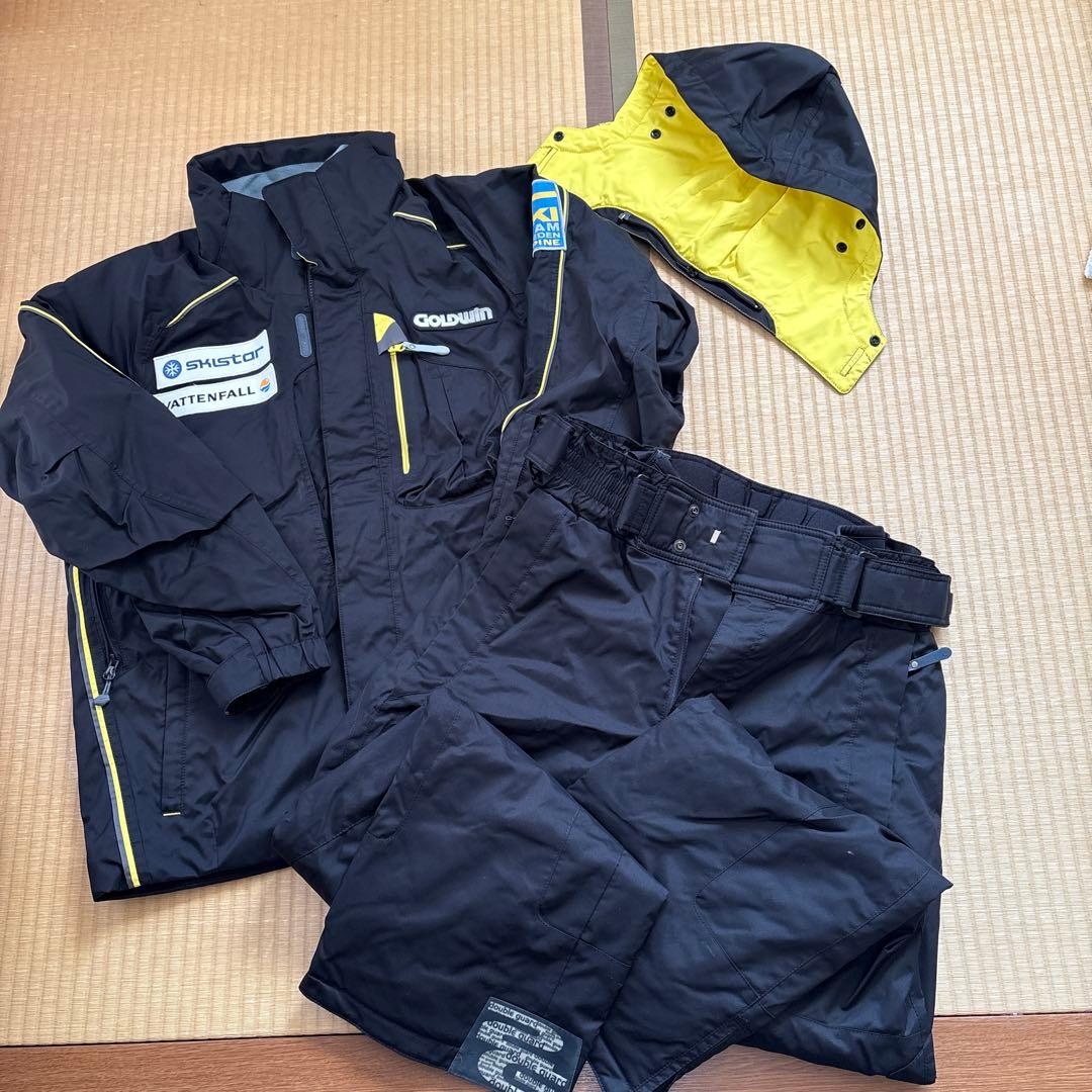 Goldwin スキーウェア ブラック/イエロー/サイズ上M下L