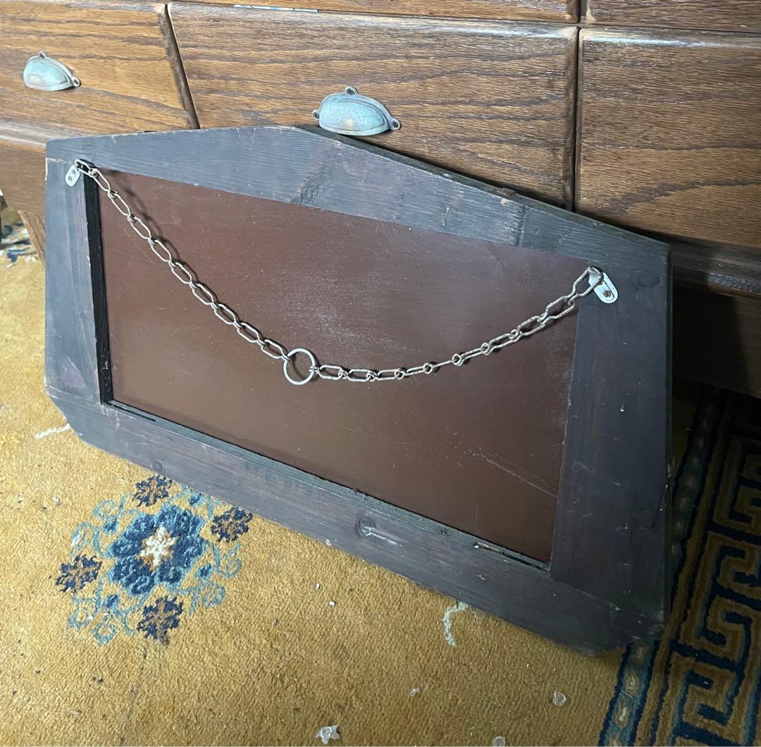 稀少/アンティーク/イギリス製/壁掛けミラー/カッティングミラー/ミラー/鏡