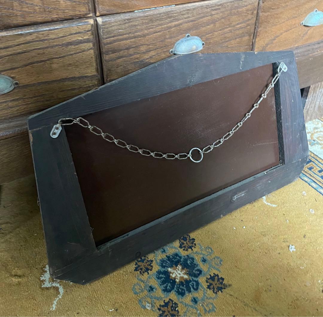 稀少/アンティーク/イギリス製/壁掛けミラー/カッティングミラー/ミラー/鏡