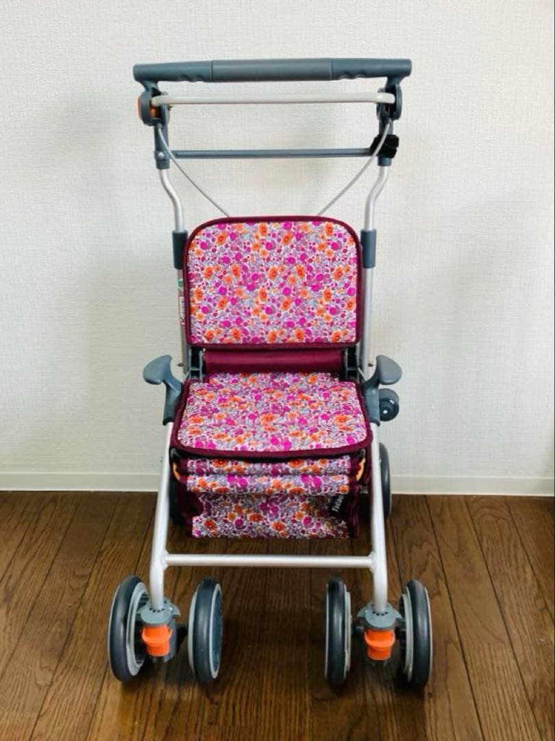 【美品】幸和製作所 カゴノアM シルバーカー ミドルタイプ レッド SLM05