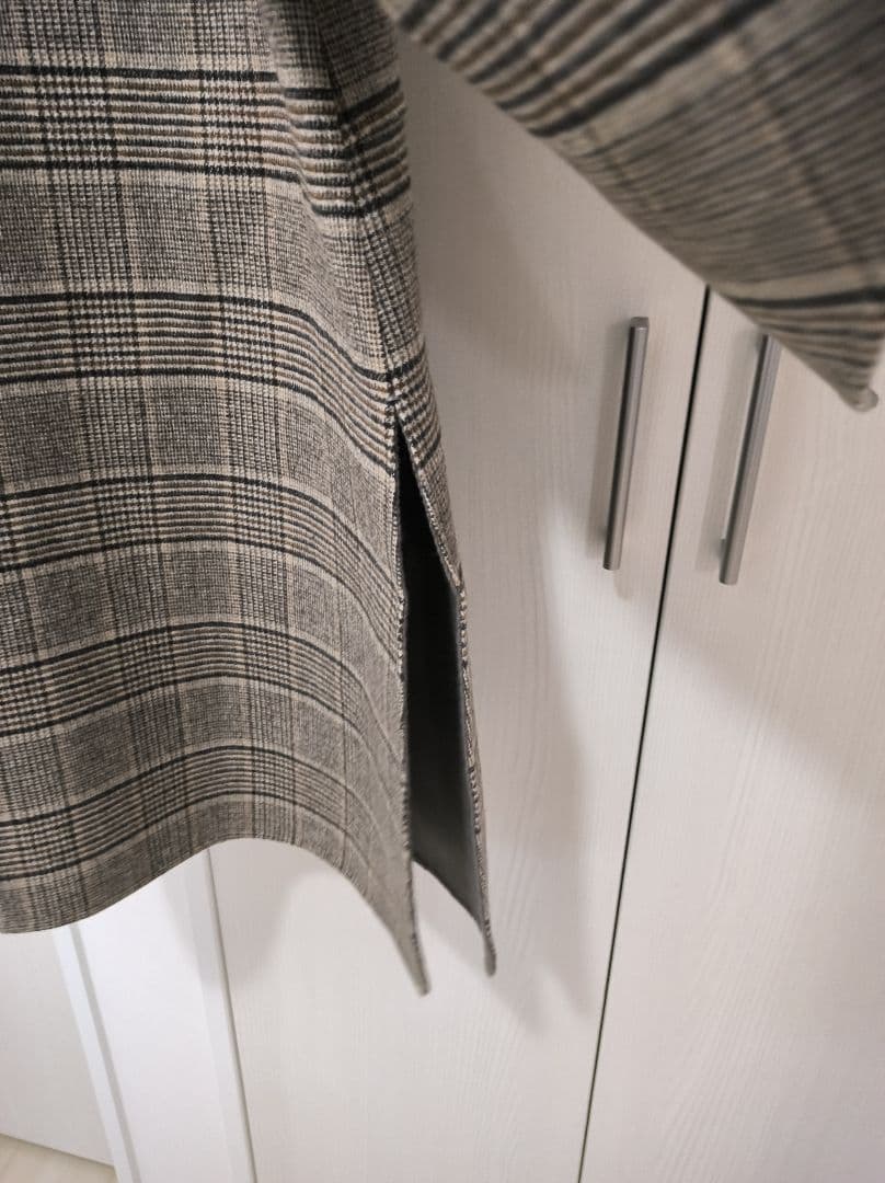 【18万】リバーシブル♡グレンチェックケヌキリバーシブルコート ポンチョ