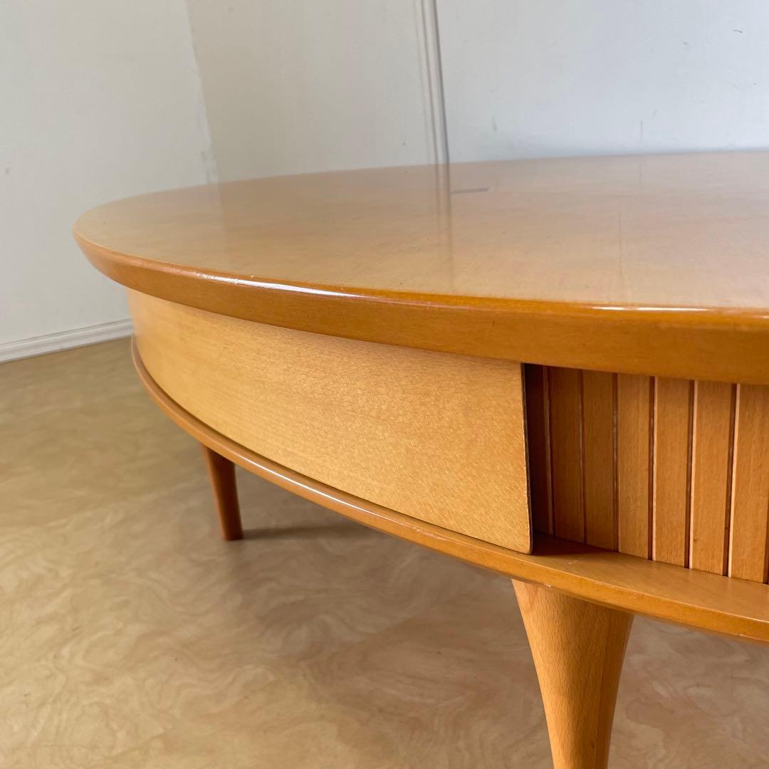 蛇腹 引き出し 楕円テーブル オーバルテーブル ローテーブル 北欧スタイル