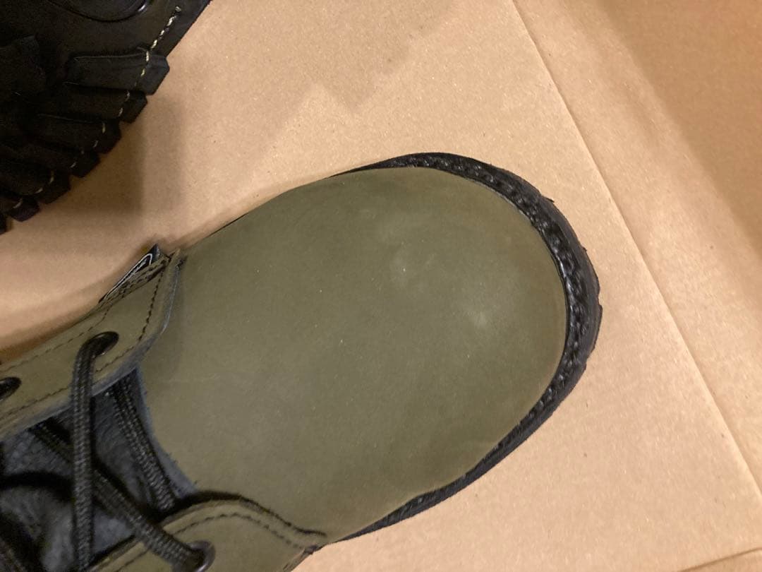 未使用　チェーンソー防護ブーツ　オリーブ　シップ　プロダクション