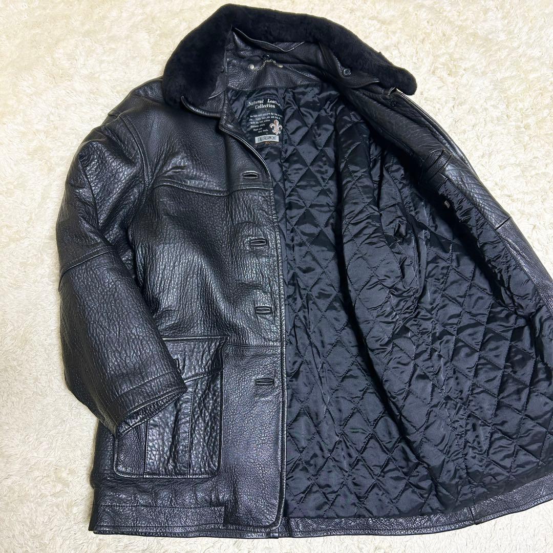 希少✨ ロートレアモン ムートンコート ボア 毛皮 ランチコート 本革 ブラック