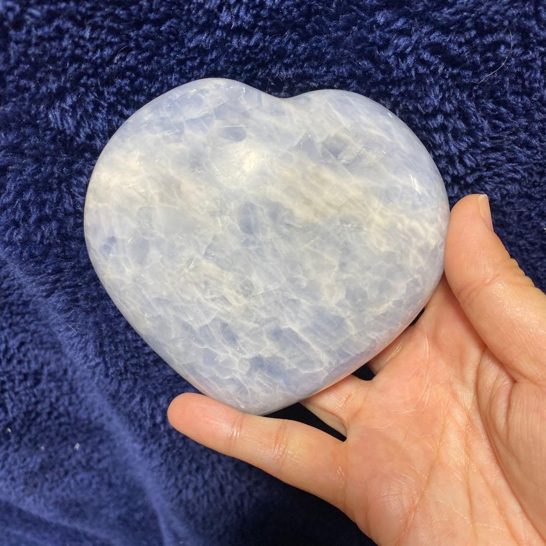 BIGサイズ　セレスタイト　ハート　高品質　つやつや