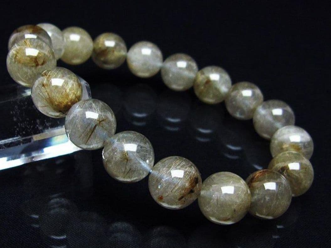 【割引大特価】プラチナルチルクォーツ（ルチル密集）11㎜〜11.5㎜　ブレス