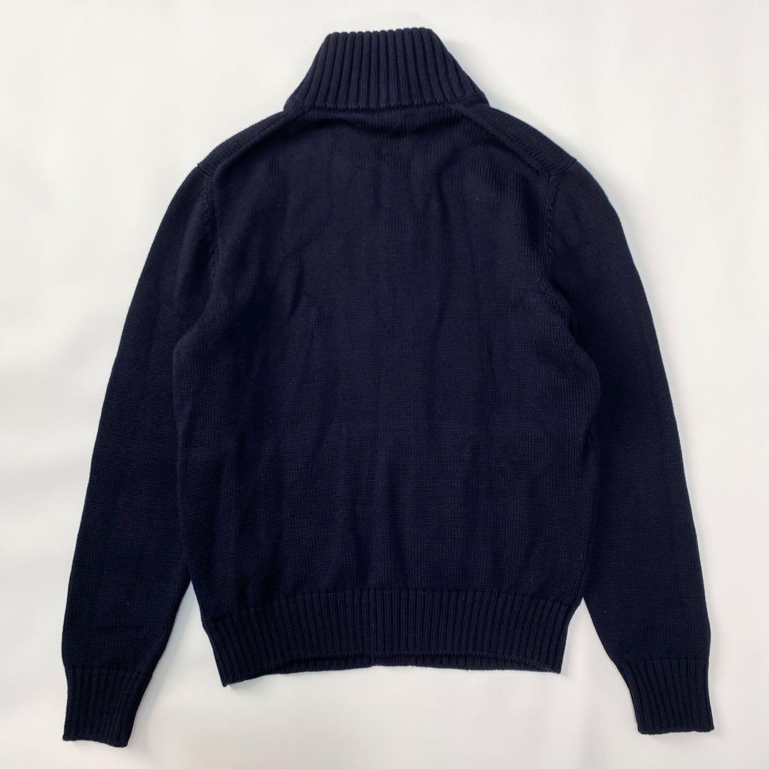 美品✨　ZANONE スタンドカラーカーディガン　イタリア製　ネイビー　48