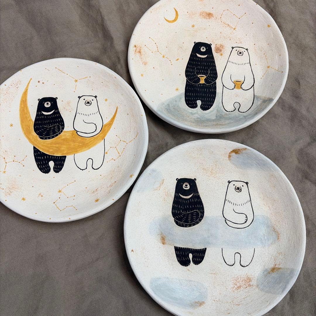 hanamame クマプレート　3枚