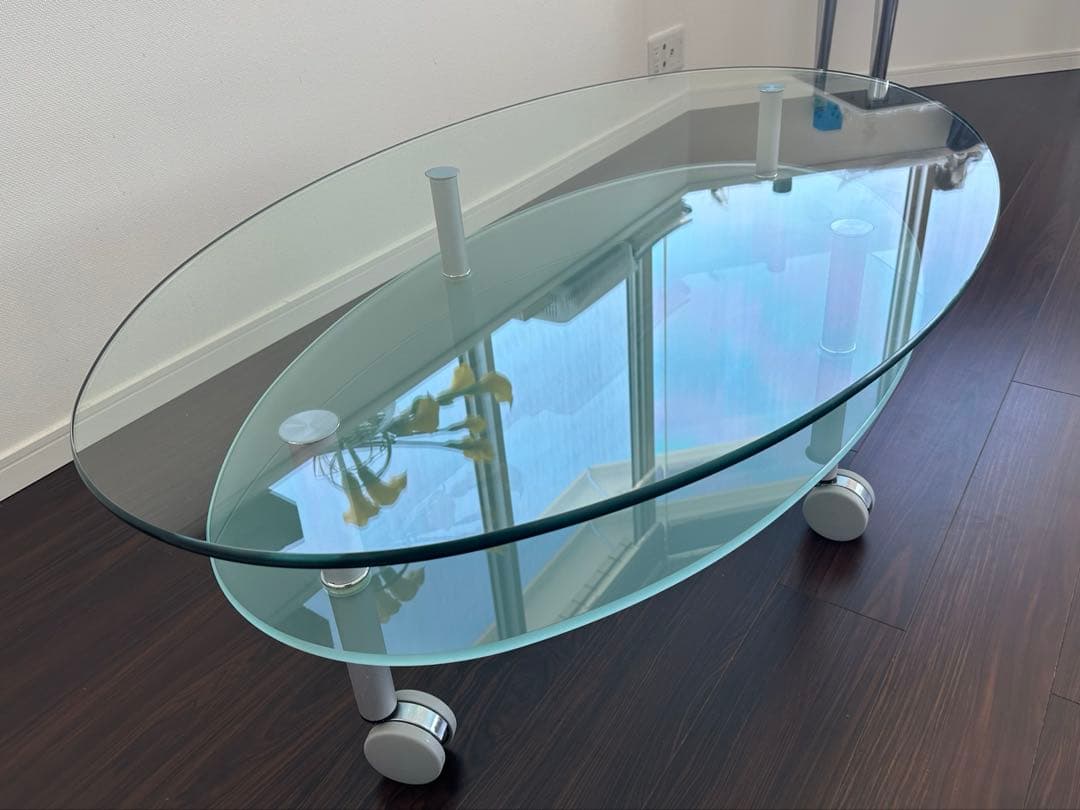 ロナルドシュミット ドイツ製 可動式 ガラステーブル ローテーブル 大塚家具
