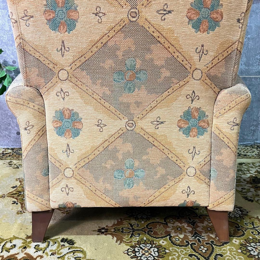 ꧁クラシック家具꧂1人掛けソファ アームソファ アンティーク 王宮 パッチワーク