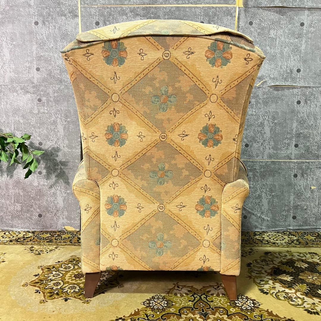 ꧁クラシック家具꧂1人掛けソファ アームソファ アンティーク 王宮 パッチワーク