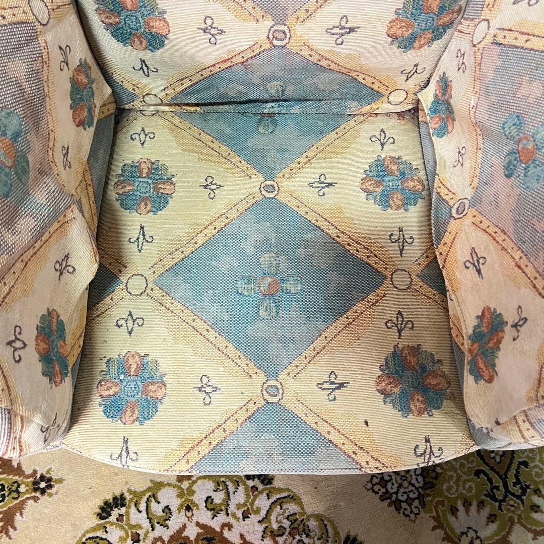 ꧁クラシック家具꧂1人掛けソファ アームソファ アンティーク 王宮 パッチワーク