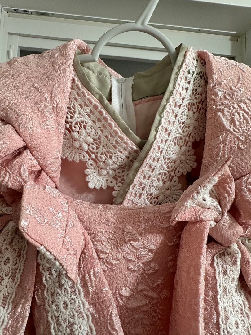 キャサリンコテージ/753/フラワーレース着物ワンピ+被布セット/100cm