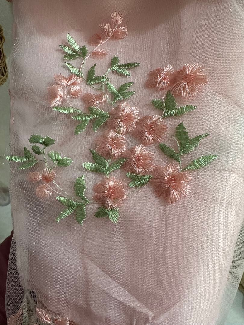 キャサリンコテージ/753/フラワーレース着物ワンピ+被布セット/100cm