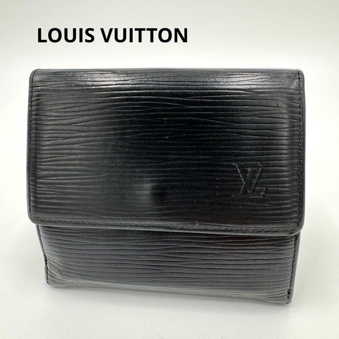 ルイ ヴィトン エピ ポルトモネ ビエ カルトクレディ レザー 3つ折財布 黒