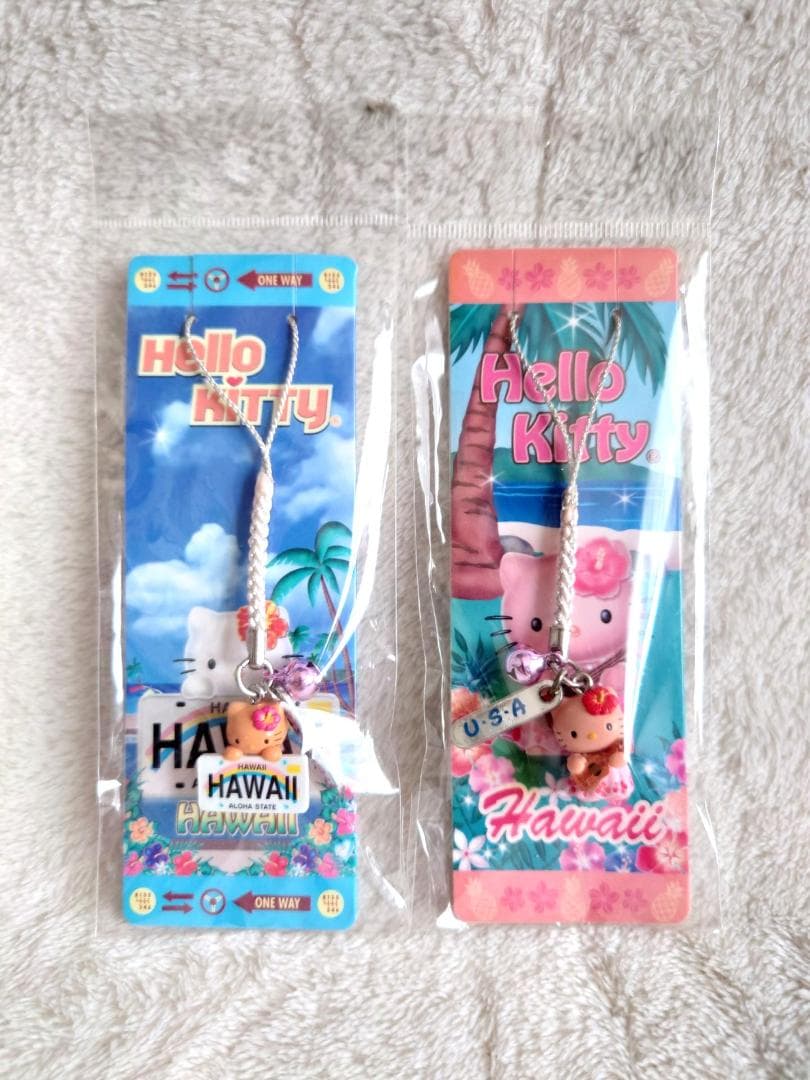 新品 ハローキティ 日焼けキティ ストラップ ご当地キティ ハワイ 2個セット