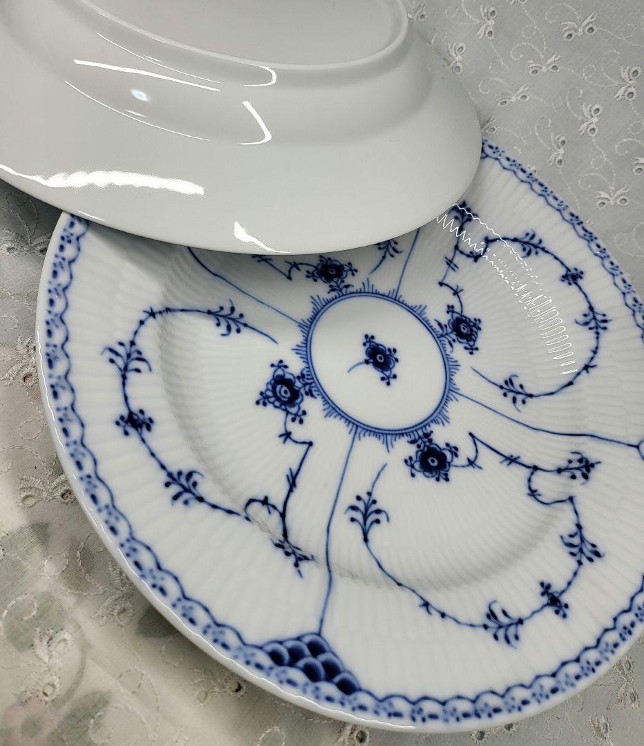 未使用✨ロイヤルコペンハーゲン ブルーフルーテッド ハーフレース プレート 大皿