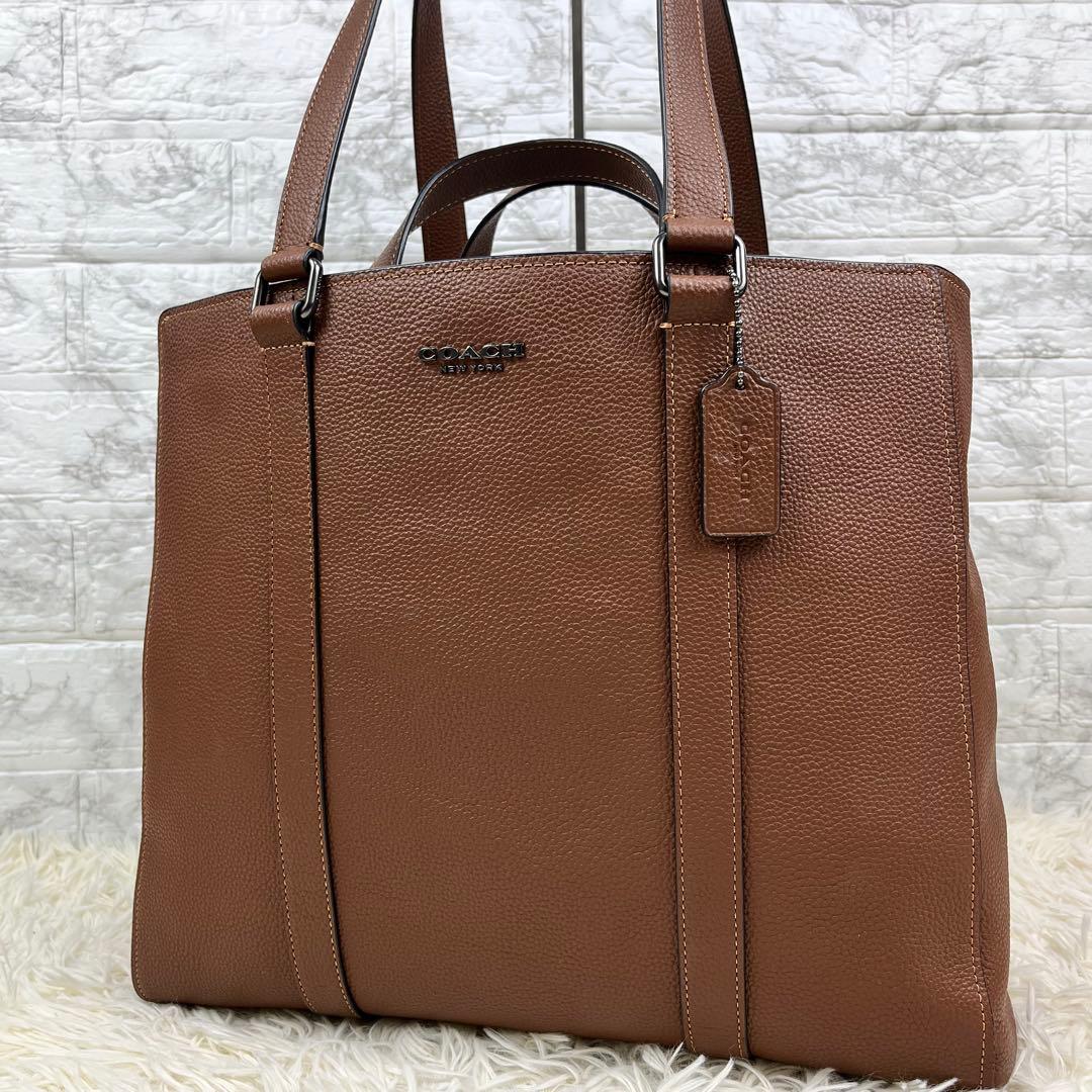 【極美品】コーチ ビジネスバッグ ハドソン ダブルハンドル レザー