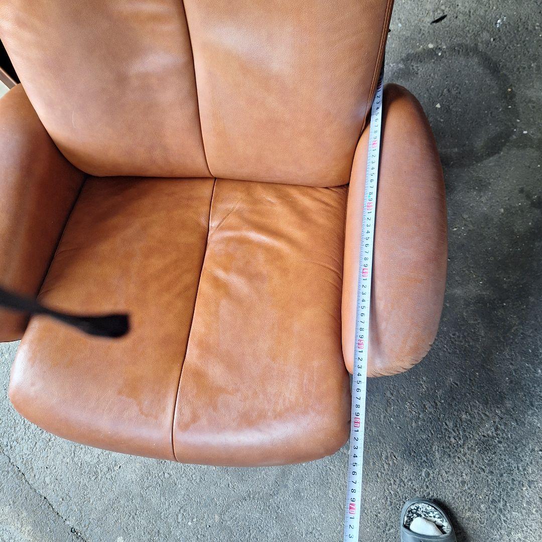 NITORI　ひとりがけソファー　リクライニング　オットマン　本革