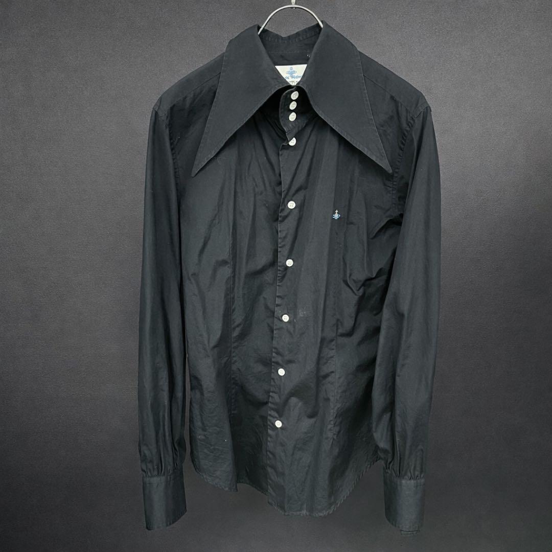 vivienne westwood man ロングカラーシャツ 46 黒