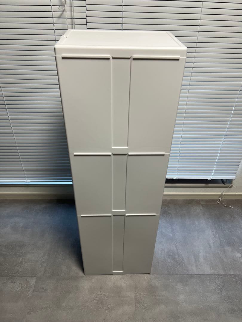 スリム収納ボックス 3段／縦型収納ケース ホワイト キッチン・洗面所・隙間収納に