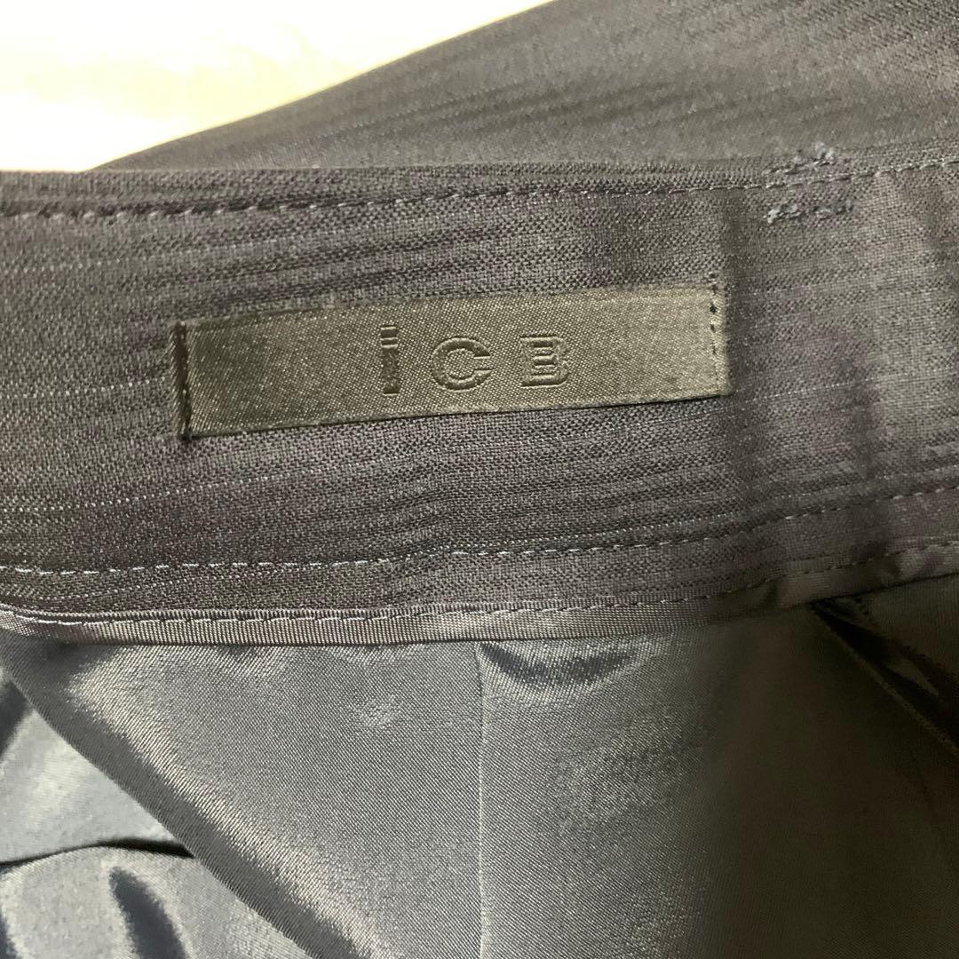 極美品【ICB】パンツスーツ セットアップ　大きいサイズ ストレッチ　ネイビー