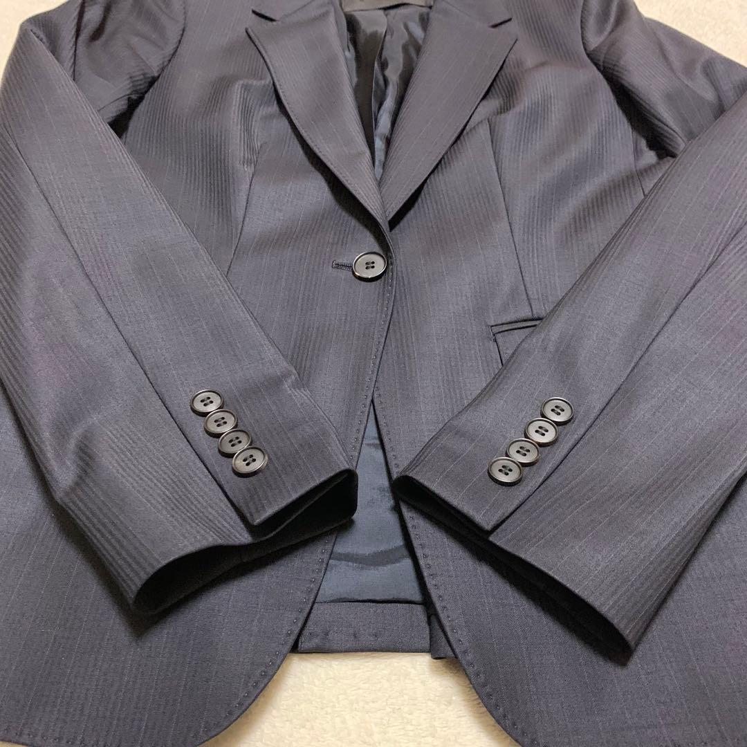 極美品【ICB】パンツスーツ セットアップ　大きいサイズ ストレッチ　ネイビー