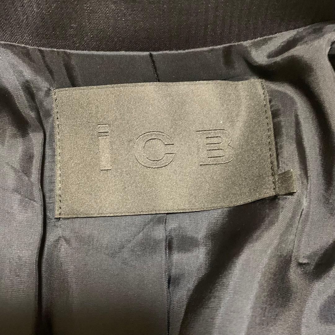 極美品【ICB】パンツスーツ セットアップ　大きいサイズ ストレッチ　ネイビー