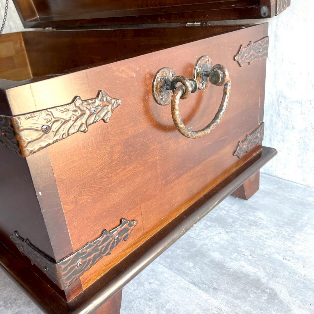 アンティーク 収納家具 収納ボックス 和モダン 金具 木製 レトロ ヴィンテージ