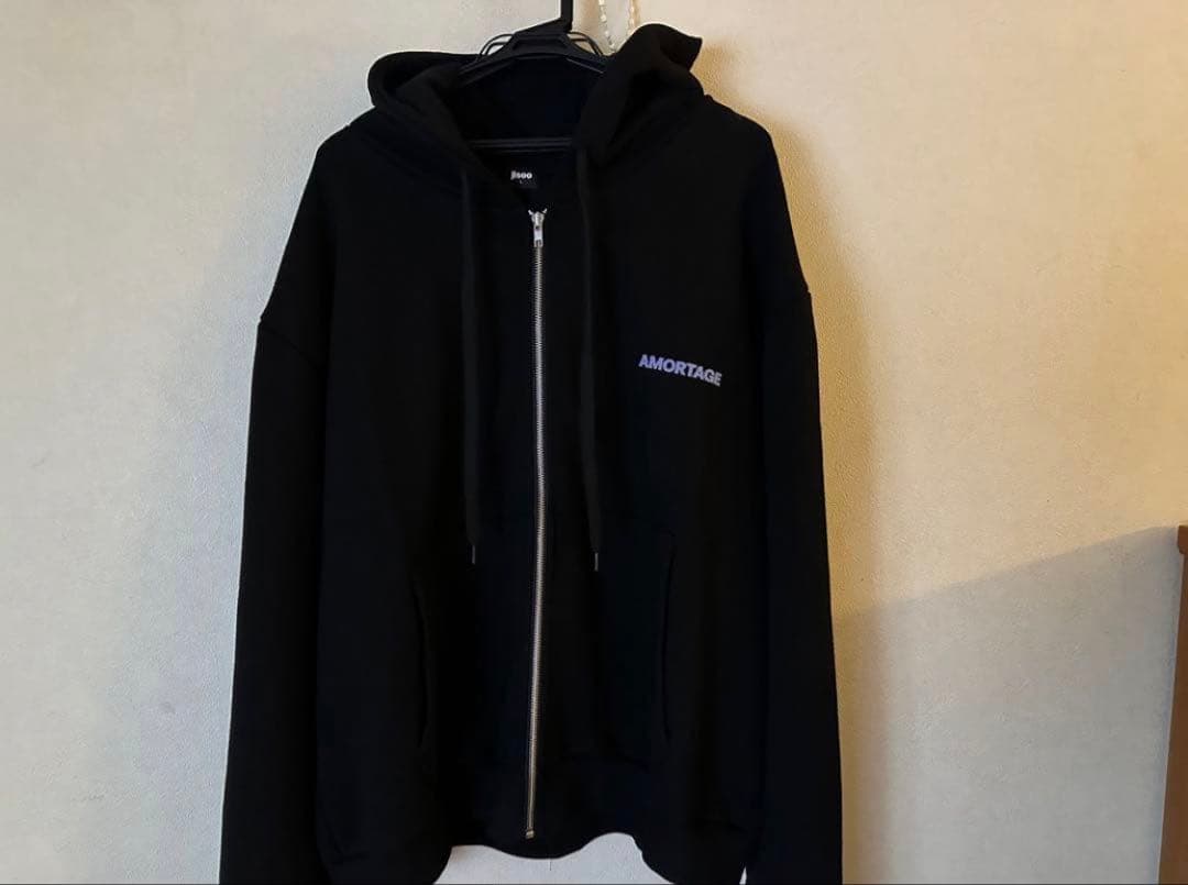 ブラックピンク　ジス AMORTAGE ブラック ジップアップパーカー　Mサイズ