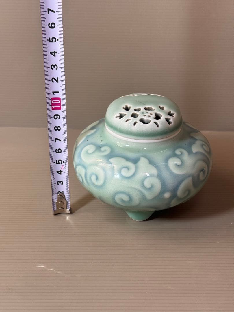 2791 希少　香蘭社　青磁　香炉