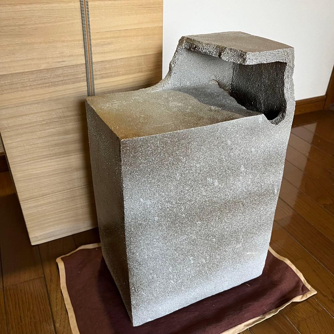 信道作『霧氷』陶器の置物　ちぎり　オブジェ