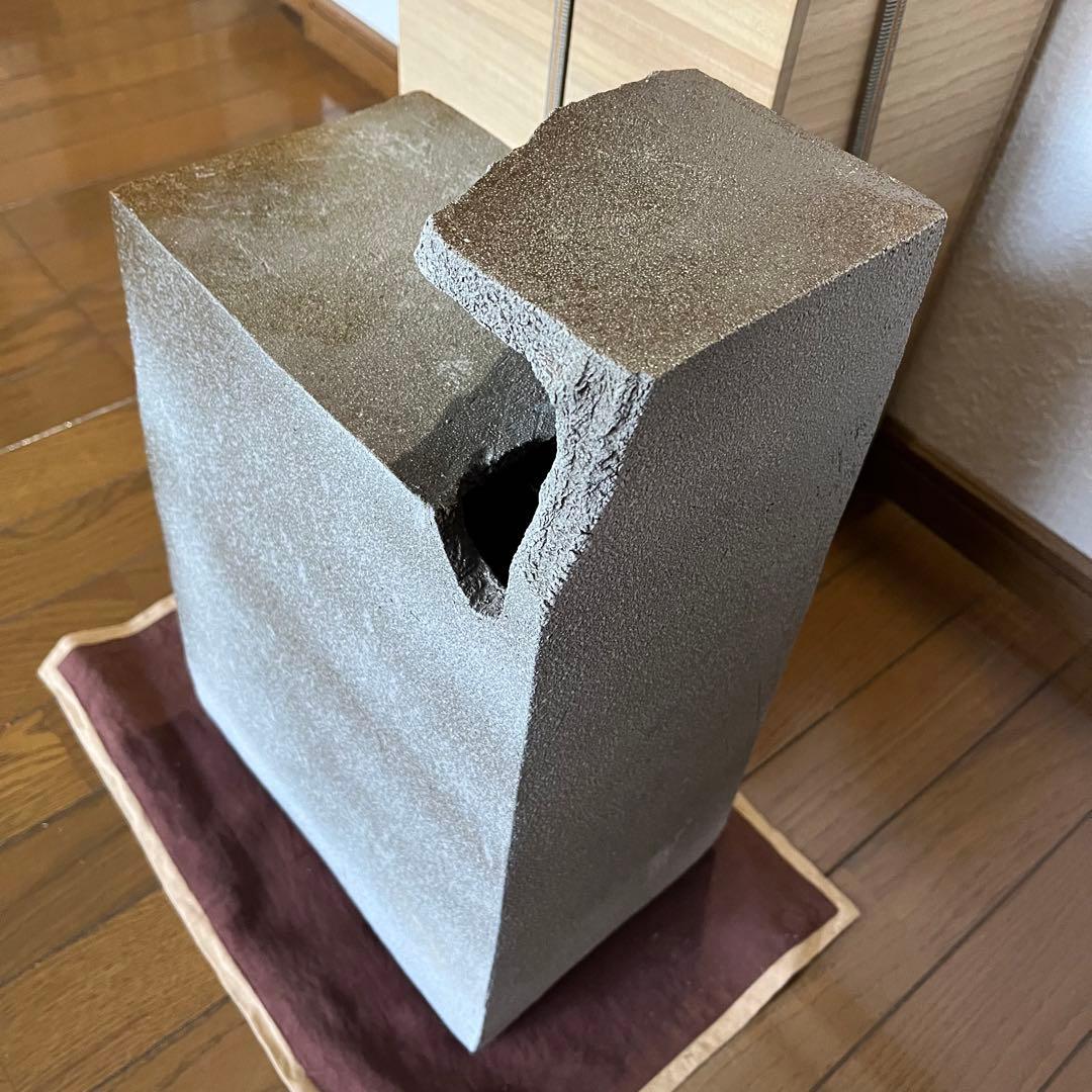 信道作『霧氷』陶器の置物　ちぎり　オブジェ
