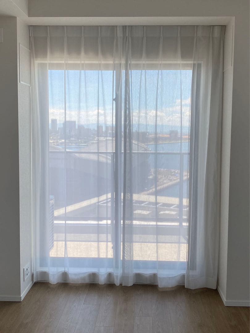 レースカーテン　サンゲツ　防炎　幅97丈240アジャスターフック　ホワイト　2枚