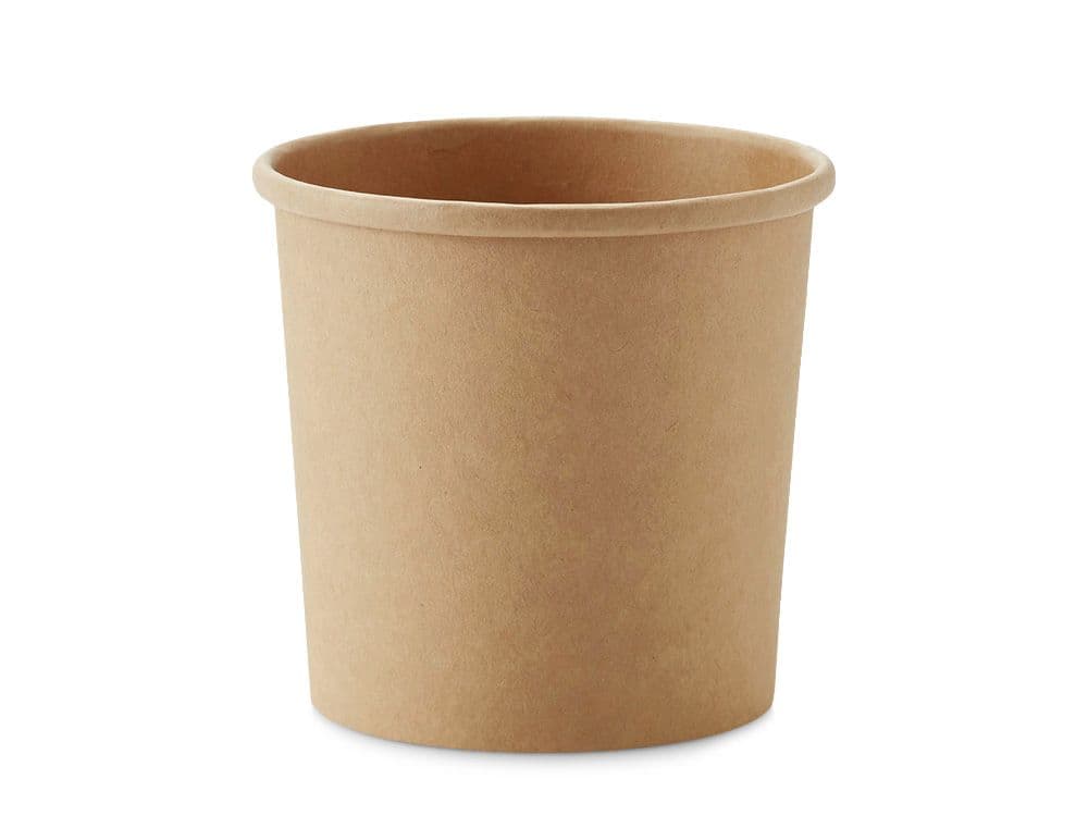 使い捨て未晒フードカップ350ml本体/蓋セット　250枚