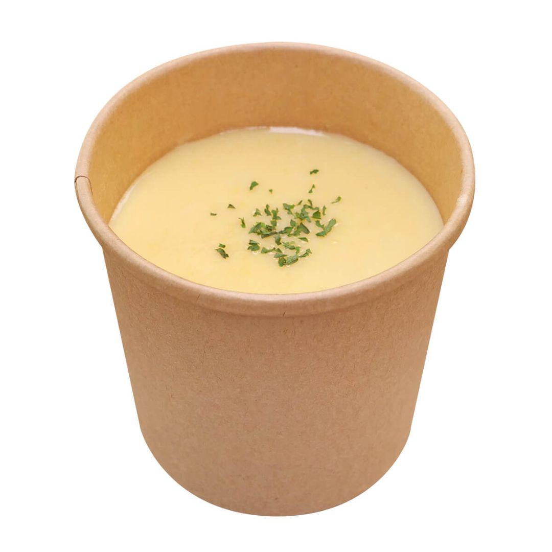 使い捨て未晒フードカップ350ml本体/蓋セット　250枚