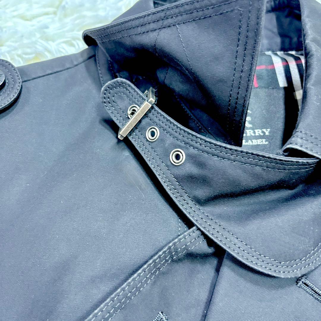 美品 バーバリーブラックレーベル トレンチコート ノバチェック裏地 ベルト付 L