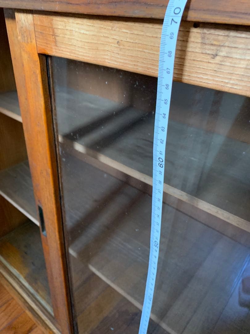 古道具ガラス戸棚　アンティーク棚