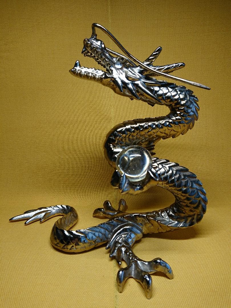 龍　昇龍　金属　2.3kg　置物　インテリア　工芸品　美術品　A3229