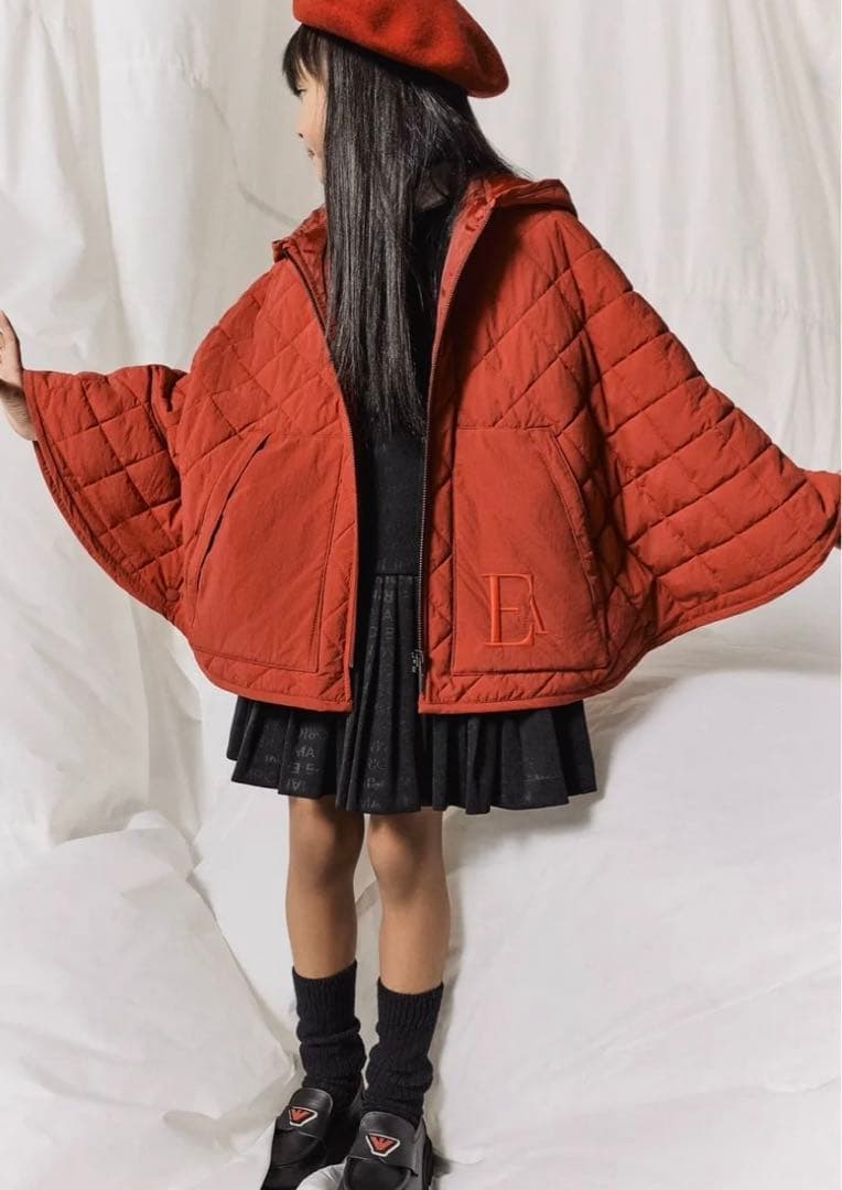 エンポリオ アルマーニ ジャカードレタリングジャージーフレアワンピース キッズ