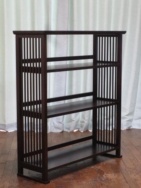 北海道民芸家具 樺 無垢材 HM117 格子 書棚/本棚/飾り棚/クラインテリア