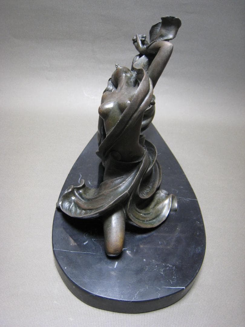 ブロンズ像　舞女　G. Michiel　銅像　インテリア　大理石台座　38ｃｍ