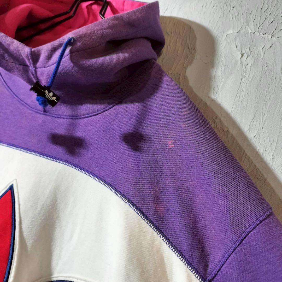 adidas アディダス 80s後期〜90s スウェット　パーカー　刺繍ロゴ