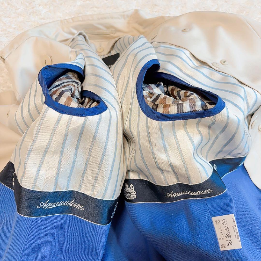 美品✨アクアスキュータム トレンチコート ブルーライナー サイズ8 ベージュ