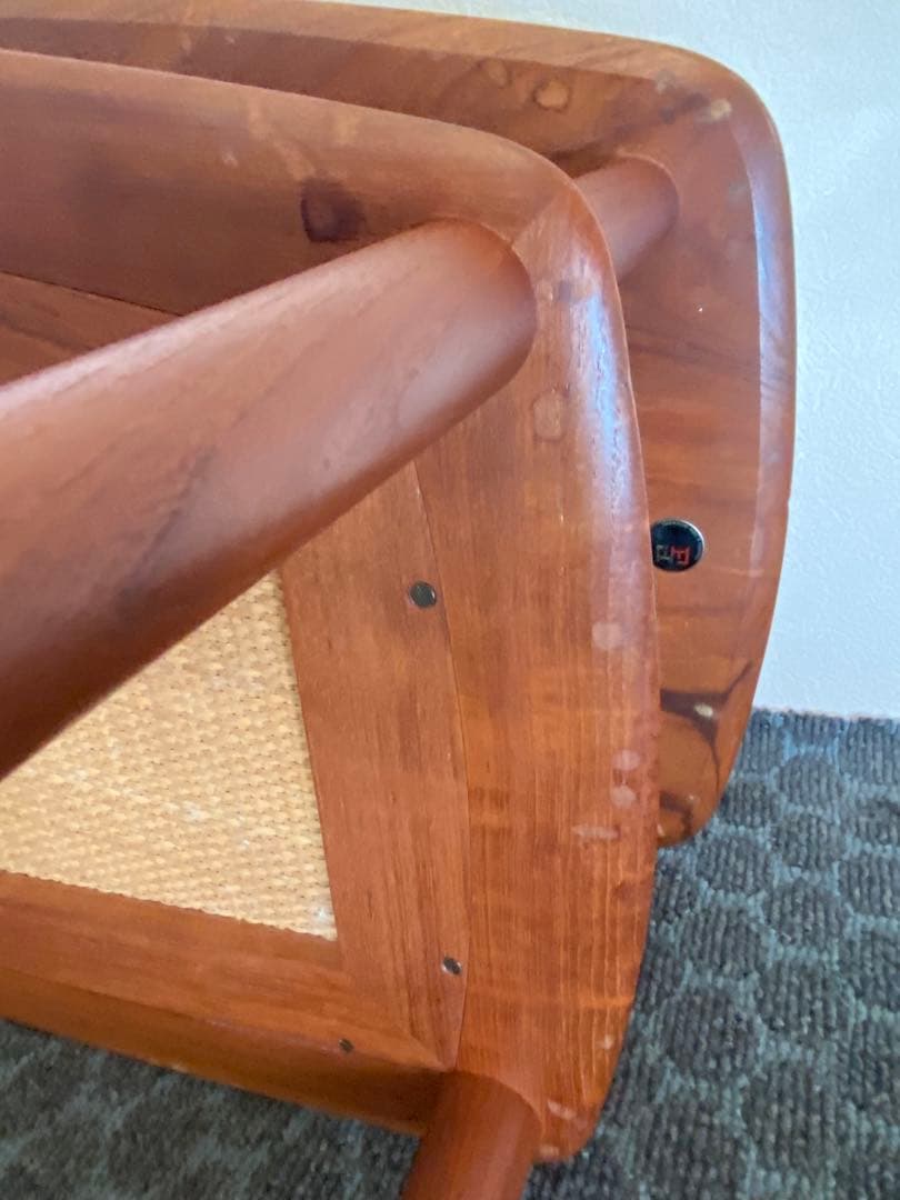 希少　デンマーク　ピーター◦ビッツ　サイドテーブル 　チーク/ラタン