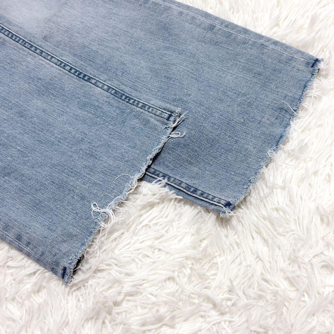 極美品✨ ヤヌーク リリス ライトブルー デニムパンツ ワイドストレート 25