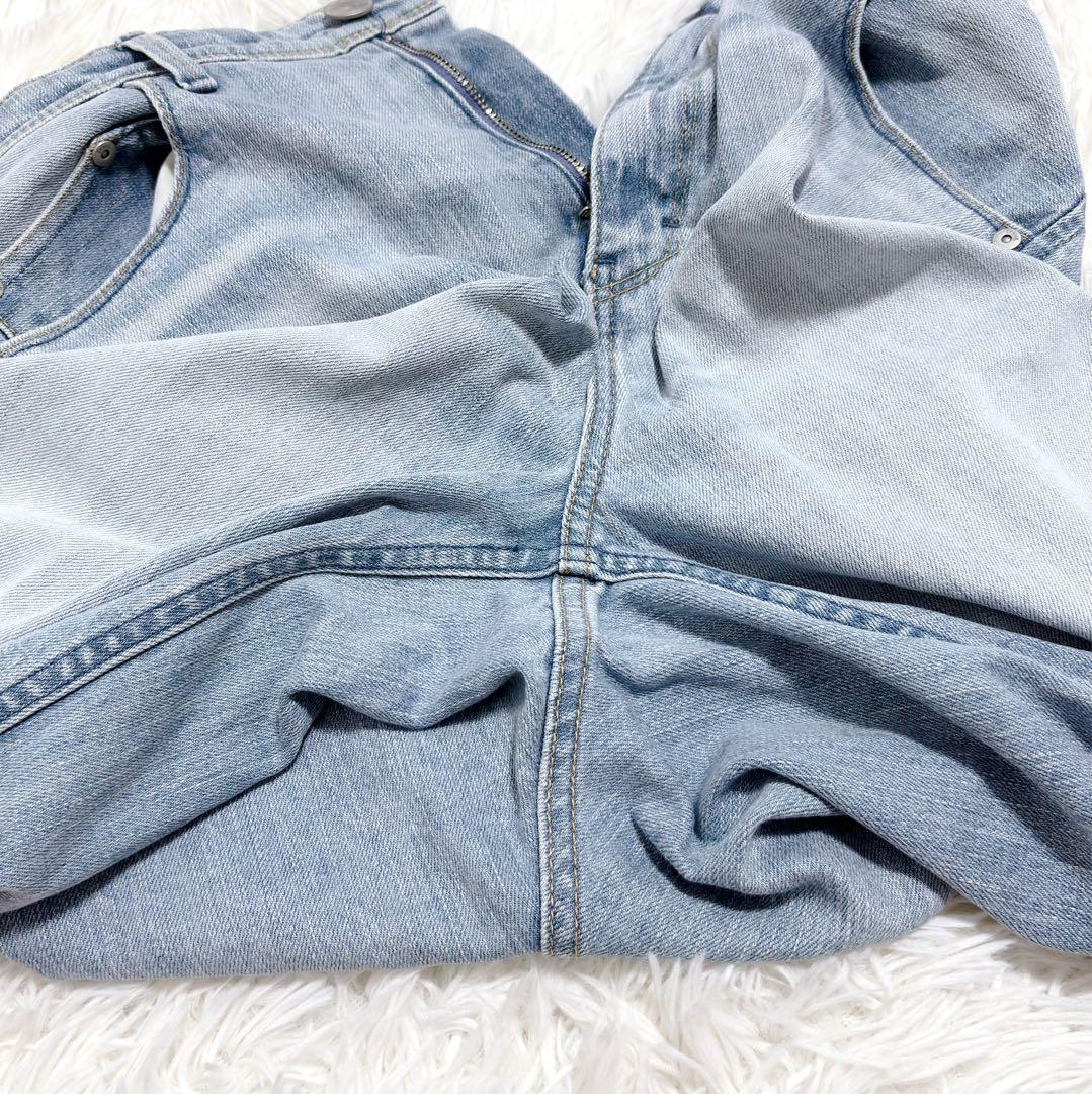 極美品✨ ヤヌーク リリス ライトブルー デニムパンツ ワイドストレート 25